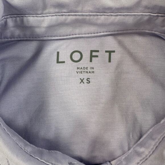 LOFT Ann Taylor Purple Button Down Shirt Long Sleeve Women's X-Small Collared - Picture 4 of 8